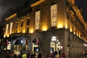 Image of the Ritz Hotel at night