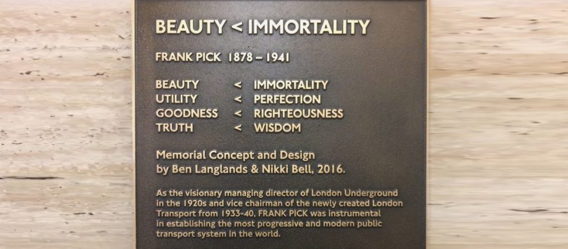 Frank Pick Memorial description of concept (section)